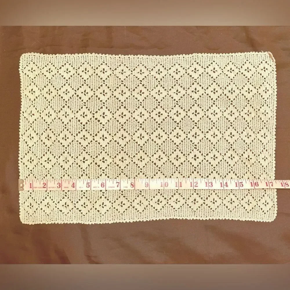 Elegant Crochet Lace Placemats, tray mats, doilies, table mats, set of 4,